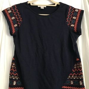 ⚡️Cute blue blouse with colorful stitching